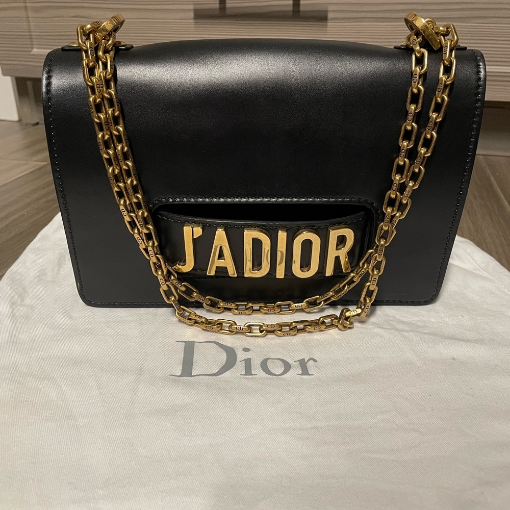 Dior Calfskin J'ADIOR Chain Medium Flap Bag Black